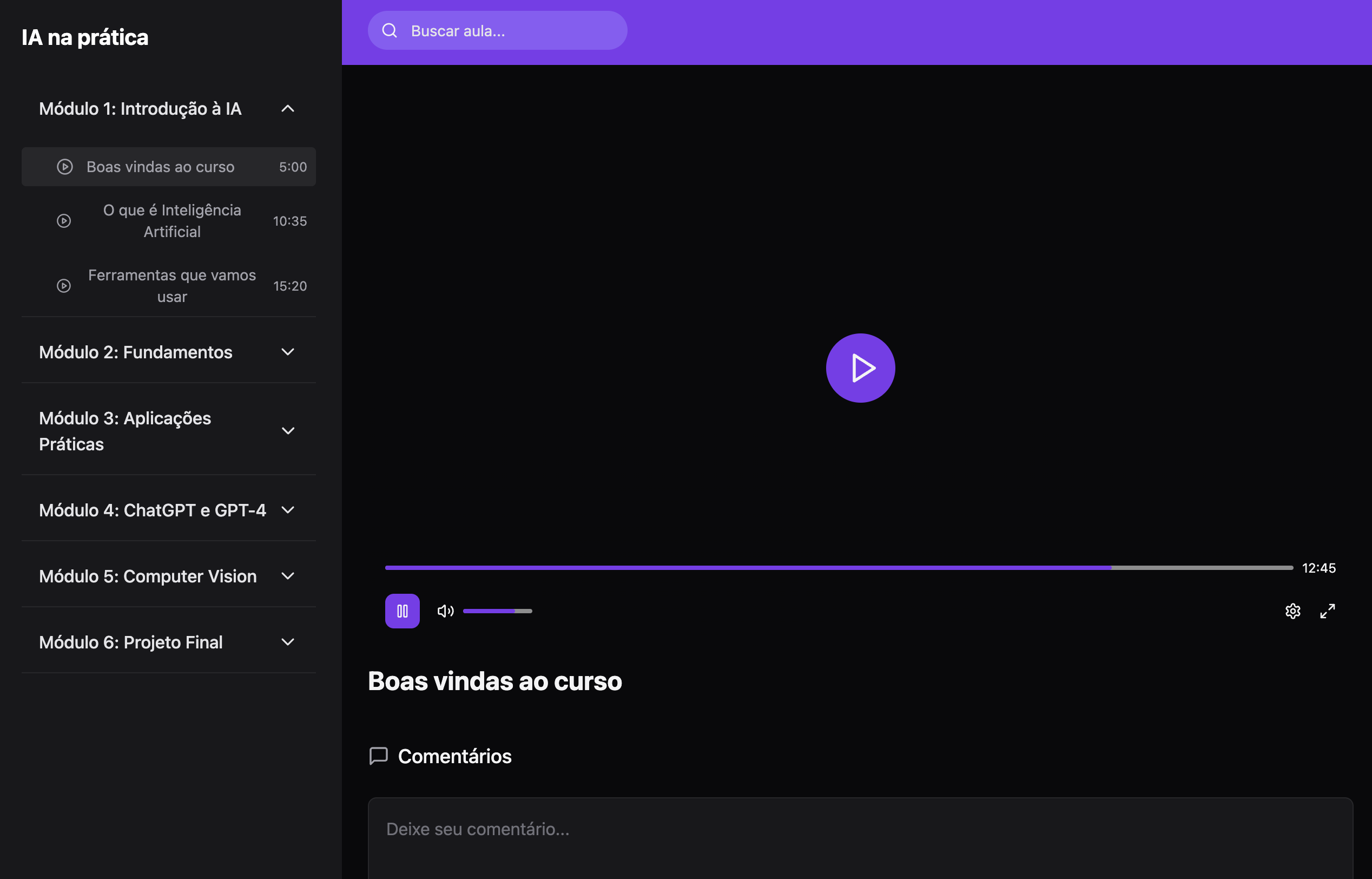 Área de membros personalizada